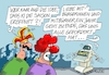 Cartoon: Intelligente Redner (small) by RABE tagged karneval,fasching,elfter,saisonbeginn,karnevalisten,faschingssaison,karnevalssaison,narren,rabe,ralf,böhme,cartoon,karikatur,pressezeichnung,farbcartoon,tagescartoon,rechner,it,ki,roboter,chatgpt,computer,rede,neujahrsrede,kanzler