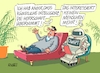 Cartoon: Intelligenztest (small) by RABE tagged chatgpt,intelligenz,roboter,ki,volker,wissing,fdp,rabe,ralf,böhme,cartoon,karikatur,pressezeichnung,farbcartoon,tagescartoon,habeck,jena,digitalgipfel,eu,verordnung,digitales,weltherrschaft,herrschaft,ängste,mensch,menschen,couch,sessel,psychiater,seelenklempner