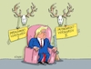 Cartoon: Jägermeister (small) by RABE tagged trump,usa,president,bolton,literatur,bücher,rabe,ralf,böhme,cartoon,karikatur,pressezeichnung,farbcartoon,tagescartoon,corona,biden,harris,wiederwahl,briefwahl,wahlmänner,sanduhr,sand,abwahl,joe,impeachment,impeachmentverfahren,amtsenthebung,kongress,kapitol,erstürmung,republikaner,demokraten,jäger,flinte,geweih,trophäe