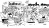 Cartoon: Kaffefahrt (small) by RABE tagged kaffeefahrt,werbefahrt,lamadecken,heizdecken,abzocke,gauner,geschäftemacher,rheumadecken,hausmilben,matratzen,gasthaus,gaststätte,bodyguard,rattenfänger,schnäppchenjäger,hameln,busfahrt,stadttor,flöte,männer,frauen,euro,geld,kriminalität,gewinn