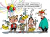 Cartoon: Karnevalterror (small) by RABE tagged karneval,fasching,terror,kinderfasching,kostüm,waffen,indianer,cowboy,ritter,rabe,ralf,böhme,cartoon,karikatur,pressezeichnung,farbcartoon,tagescartoon,flüchtlinge,flüchtlingskrise,is,islamisten,übergriffe,attentat,schwert,pistole,axt,narren