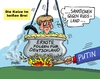 Cartoon: Katze im heißen Brei (small) by RABE tagged putin,merkel,ukraine,ukrainekrise,staatschefs,kremlchef,russland,folgen,sanktionen,wirtschaftssanktionen,rabe,ralf,böhme,cartoon,tagescartoon,pressezeichnung,farbcartoon,katze,brei,heiß,suppenkessel,feuer,flamme,brisbane,eu,brüssel