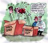 Cartoon: Kinnhaken (small) by RABE tagged gewerkschaft streik arbeitskampf tarifforderung tarifverhandlung streikrecht arbeitnehmer arbeitgeber gehaltsforderung lohnerhöhung personalrat gew verdi euro krise boxen boxkampf faustkampf arbeitsministerin von der leyen cdu mann frau boxhandschuh kinnh