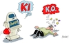 Cartoon: Knock Out (small) by RABE tagged chat,gpt,ki,intelligenz,roboter,mensch,computer,it,rabe,ralf,böhme,cartoon,karikatur,pressezeichnung,farbcartoon,tagescartoon,boxer,boxhandschuh,bewusslosigkeit,bessinnungslosigkeit,sterne,veilchen,blut,nasenbluten