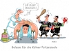 Cartoon: Kölner Polizei (small) by RABE tagged köln,polizei,silvesternacht,übergriffe,nordafrikaner,nafri,vergewaltigungen,bahnhof,rabe,ralf,böhme,cartoon,karikatur,pressezeichnung,farbcartoon,tagescartoon,balsam,beautyfarm,massage,michel,linke,grüne,prügel,knüppel