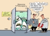 Cartoon: Kredithaie (small) by RABE tagged banken,sparkassen,kredit,kreditabteilung,kredithaie,rabe,ralf,böhme,cartoon,karikatur,pressezeichnung,farbcartoon,tagescartoon,finanzaufsicht,bafin,verbraucher,vervraucherkredite,benachteiligung,finanzminister,haifische,haifischbecken,abzocke