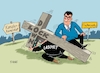 Cartoon: Kreuz mit dem Kreuz (small) by RABE tagged virus,corona,pandemie,coronakrise,rabe,ralf,böhme,cartoon,karikatur,pressezeichnung,farbcartoon,tagescartoon,viren,virenschutz,mundschutz,desinfektion,föderal,föderalismus,ländersache,nrw,gütersloh,tönnies,schlachthof,armin,laschet,ministerpräsident,lockdown,kanzlerkandidat,kreuz,kreuzweg,jesus,christus,markus,söder,bayern,minister,csu,cdu,union,einreiseverbot