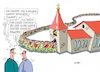 Cartoon: Kühle Kirchen (small) by RABE tagged hitze,klima,klimawandel,sonne,hitzerekord,temperaturrekord,rabe,ralf,böhme,cartoon,kariatur,pressezeichnug,farbcartoon,tagescaartoon,kirche,bischoff,katholiken,evangelisten,christen,kirchenzulauf,gemäuer,mauern,kühle