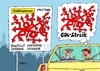 Cartoon: Lokführerstreik (small) by RABE tagged lokführer,lokführerstreik,gdl,weselsky,bahn,streik,rabe,ralf,böhme,cartoon,karikatur,pressezeichnung,farbcartoon,tagescartoon,autofahrer,bahnfahrer,stadtzentrum,umleitung,baustelle,sackgasse,zugpersonal,fernzuge,personennahverkehr,reisende