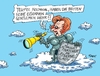 Cartoon: Maggie Thatcher die Eiserne Lady (small) by RABE tagged cameron,england,briten,austritt,verbleib,eu,brüssel,volksentscheid,leave,rabe,ralf,böhme,cartoon,karikatur,pressezeichnung,farbcartoon,tagescartoon,maggie,thatcher,eiserne,lady,referendum,gentlemen,wolke,himmel,fernrohr,rüstung,eisen,parlament,brexit,john