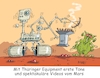 Cartoon: Marsmission Possible (small) by RABE tagged mars,marsmission,nasa,usa,marssonde,equipment,rabe,ralf,böhme,cartoon,karikatur,farbcartoon,pressezeichnung,tagescartoon,marsoberfläche,landung,marsmobil,thüringen,jena,bratwurst,bratwurstrost,marsbewohner,marsmännchen,perseverance