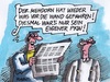 Cartoon: Mehdorn (small) by RABE tagged bahn,flughafen,flughafenchef,mehdorn,hartmut,unfall,verkehrsunfall,leitplanke,autobahn,rabe,ralf,böhme,cartoon,karikatur,pressezeichnung,farbcartoon,wand,vortsandssitzung,air,berlin,schönefeld,ber,autounfall