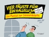 Cartoon: Musical II (small) by RABE tagged gas,gassparen,gasnotstand,gasgeben,sanktionen,gasspeicher,gasheizung,rabe,ralf,böhme,cartoon,karikatur,pressezeichnung,farbcartoon,tagescartoon,robert,habeck,putin,ukrainekrieg,generaldebatte,bundestag,musical,insolvenz,bäckerei,scholz,merz,schlagabtausch,fäuste,film,komödie,western,cowboy,bud,spencer,terence,hill