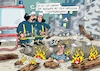 Cartoon: Nochmal Tischfeuerwerk (small) by RABE tagged silvester,neujahr,jahresbeginn,prosit,rutsch,feuerwerk,böller,neujahrsansprache,silvesteransprache,rabe,ralf,böhme,cartoon,karikatur,pressezeichnung,farbcartoon,tagescartoon,tv,rede,alexa,amazon,tischfeuerwerk,krater,trichter,explosion,unfall,feuerwehr