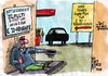 Cartoon: Notleidender (small) by RABE tagged bundesregierung cdu ölmulti ölkonzern ölförderung ölkartell tankstelle tankwart zapfsäule zapfpistole tank e10 superplus benzin diesel kraftstoff benzinpreis schallmauer verweigerer abnahme not bettler hut straße auto pkw autofahrer tankdeckel euro krise 