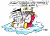 Cartoon: Papstrücktritt (small) by RABE tagged papst,benedikt,rücktritt,rom,vatikan,kirche,rabe,ralf,böhme,cartoon,karikatur,gott,herrgott,wolke,himmel,pontifikat,ratzinger,konsistorium,katholisch,glauben