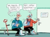 Cartoon: Pedelecwähler (small) by RABE tagged wahl,wahlkampf,wahlkämpfer,wahlkampfveranstaltung,wahlredner,wähler,landtagswahlen,europawahl,gewalt,prügelei,wahlplakate,rabe,ralf,böhme,cartoon,karikatur,pressezeichnung,farbcartoon,tagescartoon,arzt,arztpraxis,patient,verband,sprechzimmer,gips,gipsbein,krücke,veilchen,blut,knochenbrüche,verletzungen