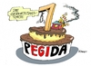 Cartoon: Pegida (small) by RABE tagged pegida,dresden,sachsen,montagsspaziergang,flüchtlinge,islamisierung,rabe,ralf,böhme,cartoon,karikatur,pressezeichnung,farbcartoon,tagescartoon,torte,galgen,flühtlingsheim,brandanschlag,rechte