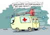 Cartoon: Pömpel (small) by RABE tagged notaufnahme,ärzte,patenienten,krankenkasse,notfälle,doktor,unfallstation,rabe,ralf,böhme,cartoon,karikatur,pressezeichnung,farbcartoon,tagescartoon,krankenwagen,rettungswagen,pömpel,verstopfung,saugstutzenen