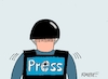 Cartoon: Pressefreiheit (small) by RABE tagged presse,press,journalisten,grenzen,rabe,ralf,böhme,cartoon,karikatur,pressezeichnung,farbcartoon,tagescartoon,anschläge,attentat,beschuß,reporter,zielscheibe