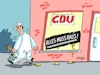 Cartoon: Rauswurf (small) by RABE tagged bundestagswahl,wahlkampf,osten,ddr,ostbeauftragter,bundesregierung,recht,rabe,ralf,böhme,cartoon,karikatur,pressezeichnung,farbcartoon,tagescartoon,cdu,wahlplakat,laschet,lacher,lachnummer,neuaufstellung,erneuerung,vorstand,präsidium,schlussverkauf,jamaika,ampel