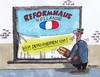 Cartoon: Reformhaus (small) by RABE tagged frankreich,paris,hollande,reform,reformhaus,regierung,regierungsumbildung,neustrukturierung,rabe,ralf,böhme,cartoon,karikatur,pressezeichnung,farbcartoon,tagescartoon,dekoration,umdekoration,schaufenster,schaufenstergestaltung,baquette,schaufensterscheibe