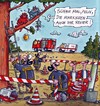 Cartoon: Rettungsaktion (small) by RABE tagged rettungsaktion rettungsdienst rettungsstelle feuerwehr feuerwehrleute kameraden sanitäter notarzt krankenwagen trage firstresponder erste hilfe absperrband leiter drehleiter notarztkoffer absperrkegel baum sicherungsseil schutzhelm katzen katze kater fell