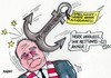 Cartoon: Rettungsanker (small) by RABE tagged hoeneß,uli,bayernpräsident,fc,bayern,münchen,steuerhinterziehung,steuerbetrug,selbstanzeige,schweiz,fiskus,krimineller,spielsucht,rabe,ralf,böhme,cartoon,karikatur,anker,rettungsanker,steueraffäre,fahnder,die,zeit,buhmann,gefängnisstrafe,krank,kriminell,k