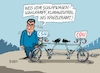 Cartoon: Richtungswechsel (small) by RABE tagged bundestagswahl,wahlkampf,osten,ddr,ostbeauftragter,bundesregierung,recht,rabe,ralf,böhme,cartoon,karikatur,pressezeichnung,farbcartoon,tagescartoon,cdu,wahlplakat,laschet,lacher,lachnummer,söder,csu,bayern,klimaneutralität,schlafwagen,schlafwagenwahlkampf,tandem,fahrrad