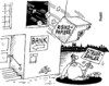 Cartoon: Risikopapiere (small) by RABE tagged risikopapiere,wertpapiere,euro,krise,steuern,steuerzahler,finanzamt,finanzbehörde,bank,manager,bankschalter,geldschrank,tressor,sage,geldscheine,sozialhilfeempfänger,hartz,iv,bankgebäude,bettler,fenster,haus,treppe,tür,schmeißen,werfen,erschlagen,transpar