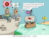 Cartoon: Rosenkriege (small) by RABE tagged rosenkriege,haus,york,lancaster,england,brexit,may,eu,brüssel,austritt,brief,london,eurozone,rabe,ralf,böhme,cartoon,karikatur,pressezeichnung,farbcartoon,tagescartoon,ritter,rüstung,schiff,insel,inselreich,scheidung,scheidungskrieg