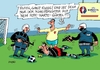 Cartoon: Rote Karte (small) by RABE tagged fußball,em,paris,nationalelf,löw,reus,ruby,brandt,bellarabi,rabe,ralf,böhme,cartoon,karikatur,pressezeichnung,farbcartoon,tagescartoo,auswahl,kader,terror,anschläge,is,sprengstoffgürtel,schiedsrichter,rote,karte,arschkarte