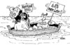 Cartoon: Ruderboot (small) by RABE tagged kommune,bürgermeister,haushalt,öffentlicher,dienst,streik,arbeitskampf,lohnforderung,lohnerhöhung,arbeitsplatz,lehrer,müllfahrer,euro,boot,see,wasser,seenot,untergang,pleite,pleitegeier,verdi,bsirske,gewerkschaften,gewergschaftsvorsitzender,gew