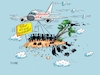 Cartoon: Rückholairline (small) by RABE tagged virus,corona,pandemie,coronakrise,rabe,ralf,böhme,cartoon,karikatur,pressezeichnung,farbcartoon,tagescartoon,viren,virenschutz,mundschutz,desinfektion,föderal,föderalismus,ländersache,urlauber,gestrandet,rückflug,rückholair,airline,insel,flughäfen,fiebermessung,quarantäne,flieger,urlaubsflieger,sonne,strand,palmen,meer