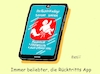 Cartoon: Rücktritts App (small) by RABE tagged cdu,landtagswahlen,thüringen,erfurt,wahldebakel,akk,rücktritt,kanzlerkandidatur,rabe,ralf,böhme,cartoon,karikatur,pressezeichnung,farbcartoon,tagescartoon,rücktrittsforderung,rücktrittsapp,app,handy,kliensmann,kardinal,marx,mohring,lindner,appgalerie