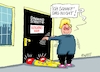 Cartoon: Rückzug (small) by RABE tagged boris,johnson,premier,london,downing,street,ausgang,rücktritt,clown,schuhe,tür,clownsschuhe,rabe,ralf,böhme,cartoon,karikatur,pressezeichnung,farbcartoon,tagescartoon,liz,trus,premierministerin