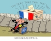 Cartoon: Schicksalswahl (small) by RABE tagged frankreich,paris,schicksal,schicksalswahl,präsidentschaftswahl,macron,le,pen,recht,neonazis,eu,brüssel,rabe,ralf,böhme,cartoon,karikatur,pressezeichnung,farbcartoon,tagescartoon,whlurne,stimmzettel,sprengstoff,zeitzünder,stichwahl,staatsoberhaupt,stimmabgabe