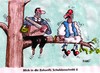 Cartoon: Schuldenschnittiges (small) by RABE tagged griechenland,athen,hellas,griechenlandhilfe,schuldenschnitt,schuldenerlass,euro,eu,brüssel,schuldenkrise,eurokrise,rettungsschirm,banken,banker,börse,kredit,finanzchefs,schäuble,cdu,buam,ast,säge,geldkoffer,absturz,sturz,tiefe,austritt,zukunft,abgesägt