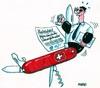 Cartoon: Schweizer Messer (small) by RABE tagged schweiz,schweizer,messer,taschenmesser,steuerfahnder,steuerfahndung,nrw,beamte,klinge,schärfe,haft,haftbefehl,gefängnis,knast,behörde,euro,krise,cd,ankauf,tell,justiz,steuerhinterzieher,steuersünder,steuerabgaben,steuerzahler,finanzminister,festnahme