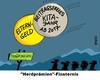 Cartoon: Sonnenfinsternis Herdprämie (small) by RABE tagged ramelow,mohring,thüringen,landtag,debatte,cdu,linke,erfurt,rabe,ralf,böhme,cartoon,karikatur,pressezeichnung,farbcartoon,tagescartoon,sonne,mond,sonnenfinsternis,herdprämie,elterngeld,betreuungsgeld,abschaffung,beitragsfrei