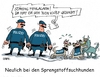 Cartoon: Sprengstoffhund (small) by RABE tagged sprengstoff,sprengstoffspürhund,sprengstoffexperte,sprengstoffgürtel,sprengstoffattentat,is,islamisten,terrorwarnung,rabe,ralf,böhme,cartoon,karikatur,pressezeichnung,farbcartoon,tagescartoon,hunde,polizei,flüchtlinge,islam