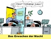 Cartoon: Star Wars (small) by RABE tagged erwachen,macht,star,wars,krieg,der,sterne,premiere,lucas,rabe,ralf,böhme,cartoon,karikatur,pressezeichnung,farbcartoon,tagescartoon,büro,beamte,ärmelschoner,büroschlaf,machtmenschen,merkel,kabinett,hollywood,yetiritter