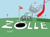 Cartoon: Strafzöllibat (small) by RABE tagged donald,trump,kamala,harris,präsidentschaftswahl,usa,wahlkampf,joe,biden,rabe,ralf,böhme,cartoon,karikatur,pressezeichnung,farbcartoon,tagescartoon,mc,donalds,burger,zoll,strafe,strafzoll,handel,handelskrieg,golf,golfschläger,golfplatz,pkw,suv