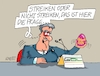 Cartoon: Streikei (small) by RABE tagged bahn,db,bahnkunden,fahrpreis,fahrpreiserhöhung,rabe,ralf,böhme,cartoon,karikatur,pressezeichnung,farbcartoon,tagescartoon,schnellzug,bahnticket,schlusslicht,passagiere,bahnreisende,puffer,weselsky,strei,gdl,lokführer,ostern,osterfest,osterfeietage,osterei,shakespaere