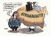 Cartoon: Stromsack (small) by RABE tagged stromkonzerne,stromriesen,strom,elektroenergie,stromabnehmer,kunden,stromkunden,stromrechnung,stromrabatte,rabatt,umweltminister,bundesumweltminister,gabriel,spd,rabe,ralf,böhme,cartoon,karikatur,pressezeichnung,farbcartoon,kostenverteilung,legitimation,h