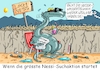 Cartoon: Suchaktion (small) by RABE tagged nessi,loch,ness,schottland,see,seeungeheuer,saurier,schwimmsaurier,rabe,ralf,böhme,cartoon,karikatur,pressezeichnung,farbcartoon,tagescartoon,klimawandel,dürre,hitze,trockenheit,forschungsteam,unterwasserboot,tauchtechnik