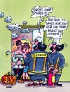 Cartoon: Süßes oder Saures (small) by RABE tagged halloween,kürbis,grusel,süßes,saures,halloweennacht,halloweenstreiche,verkleidung,kostüme,süßigkeiten,rabe,ralf,böhme,cartoon,karikatur,pressezeichnung,farbcartoon,feuerwehr,brand,schlauch,feuelöscher,flammen,qualm,rauch,löscheinsatz,feuerwehrmänner,kamer