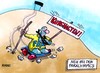 Cartoon: Talfahrt (small) by RABE tagged fdp,liberale,bundesparteitag,delegierte,koalition,koalitionspartenr,schwarzgeld,bundesregierung,rösler,brüderle,westerwelle,bahr,karlsruhe,mittelstand,parteispitze,parteiführung,neubeginn,neustart,geschlossenheit,umfragewerte,kurshalten,paralympics,london