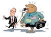 Cartoon: Tanzbärchen (small) by RABE tagged merz,union,kanzler,fritze,koalition,spd,klingbeil,bundesregierung,rabe,ralf,böhme,cartoon,karikatur,pressezeichnung,farbcartoon,tagescartoon,trump,putin,krisen,tv,nachrichten,waschmaschine,usa,russland,verhandlung,frieden,friedensplan,steve,witkoff,wunderwaffe,arena,bär,tanzbär,nasenring,unterhändler,moskau,kreml,ukraine,ukrainekrieg