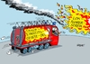 Cartoon: Tarifeinheitsgesetz (small) by RABE tagged streik,bahnstreik,gewerkschaften,lokfüher,bahn,ag,gdl,evg,verhandlungen,frankfurt,ralf,böhme,cartoon,karikatur,pressezeichnung,farbcartoon,tagescartoon,bahnhof,reisende,weselsky,feuerwehr,löschzug,flammen,rauch,oel,tarifeinheit,tarifeinheitsgesetz